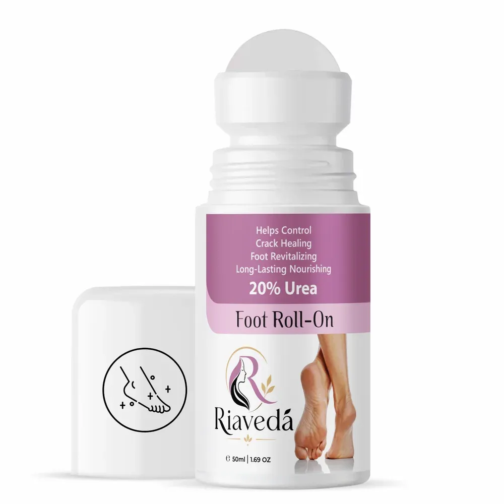 Riaveda 20% Urea Foot Roll-On – roller ball applicator open view