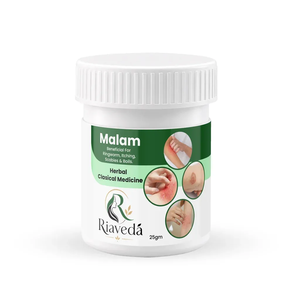Riaveda Herbal Malam – 25gm tub front view