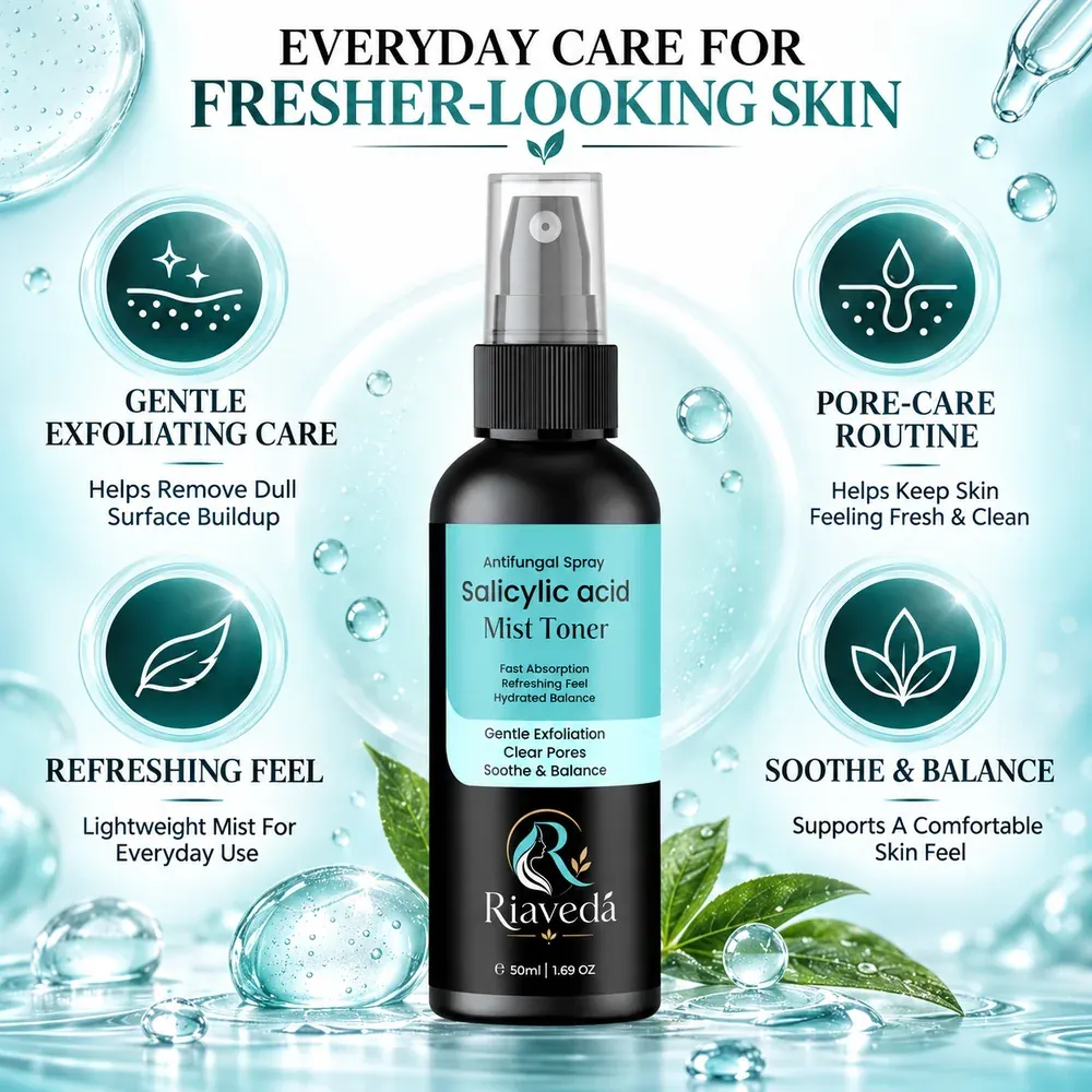 Riaveda Salicylic Acid Mist Toner – everyday care for fresher-looking skin benefits