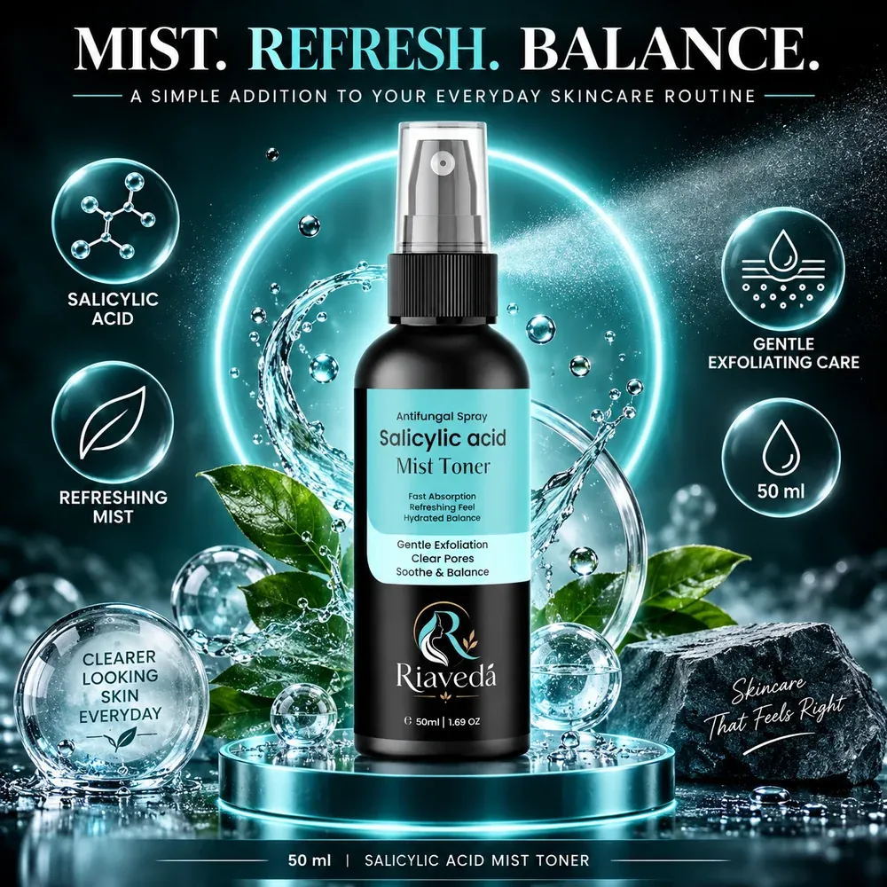 Riaveda Salicylic Acid Mist Toner – mist, refresh, balance on water pedestal