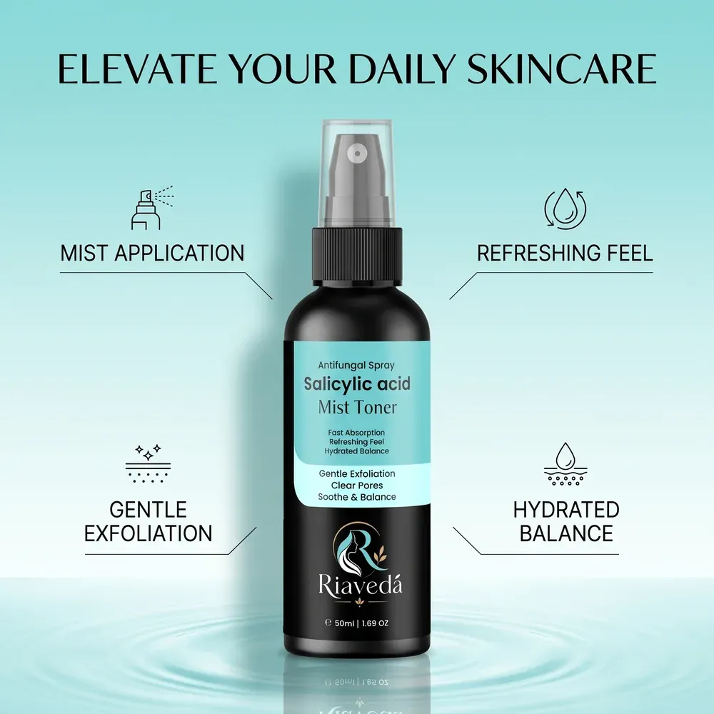 Riaveda Salicylic Acid Mist Toner – elevate your daily skincare with fine mist application