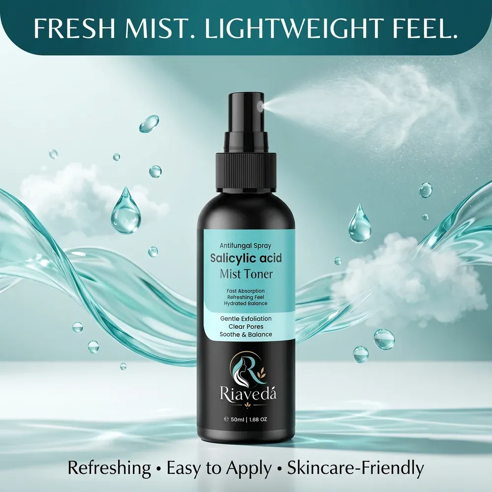 Riaveda Salicylic Acid Mist Toner – fresh mist lightweight feel and easy application